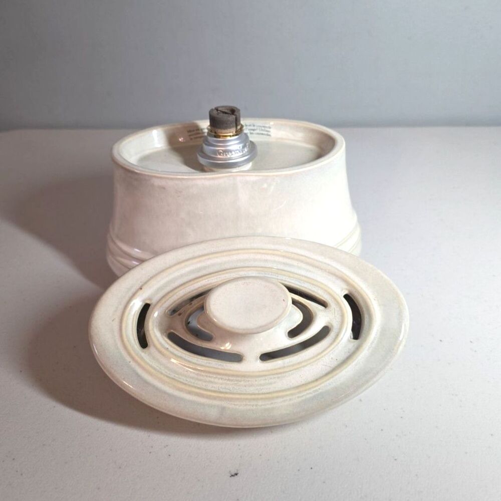 Vintage Greenleaf Aroma Decor Ceramic Catalytic Fragrance Lamp – Cream Oval